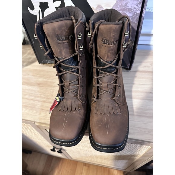 Rocky Rams Horn Boot Men's 8M Waterproof Metatarsal Composite Toe Western - Picture 3 of 7